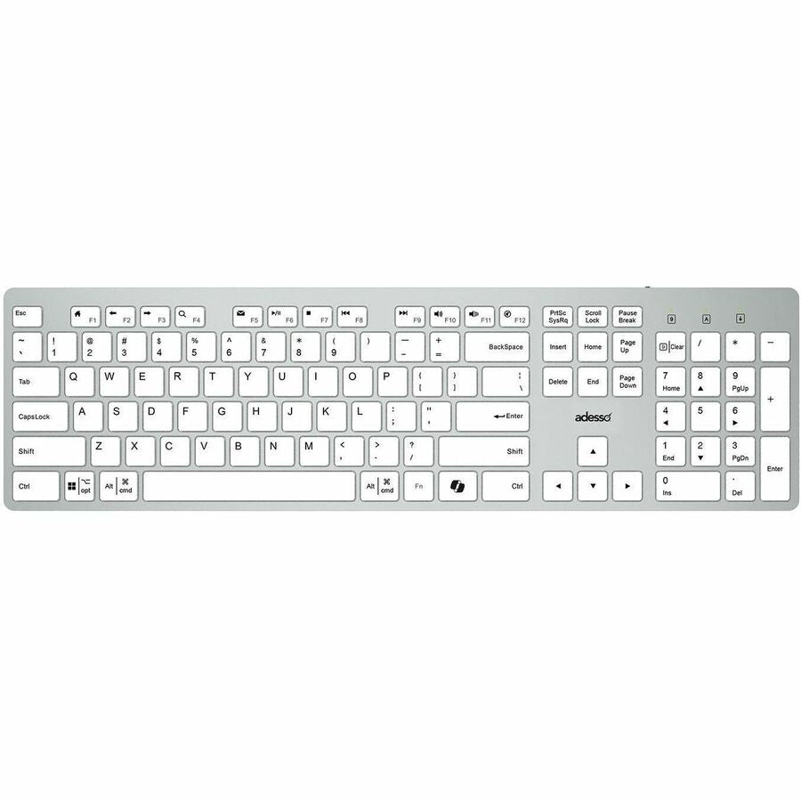 Top Image for Adesso EasyTouch 730UW USB-C Multi OS Scissor Switch Keyboard With CoPilot AI Hotkey And USB-C, USB-A, 3.5mm Aux Ports