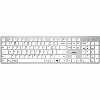 Top Image for Adesso EasyTouch 730UW USB-C Multi OS Scissor Switch Keyboard With CoPilot AI Hotkey And USB-C, USB-A, 3.5mm Aux Ports