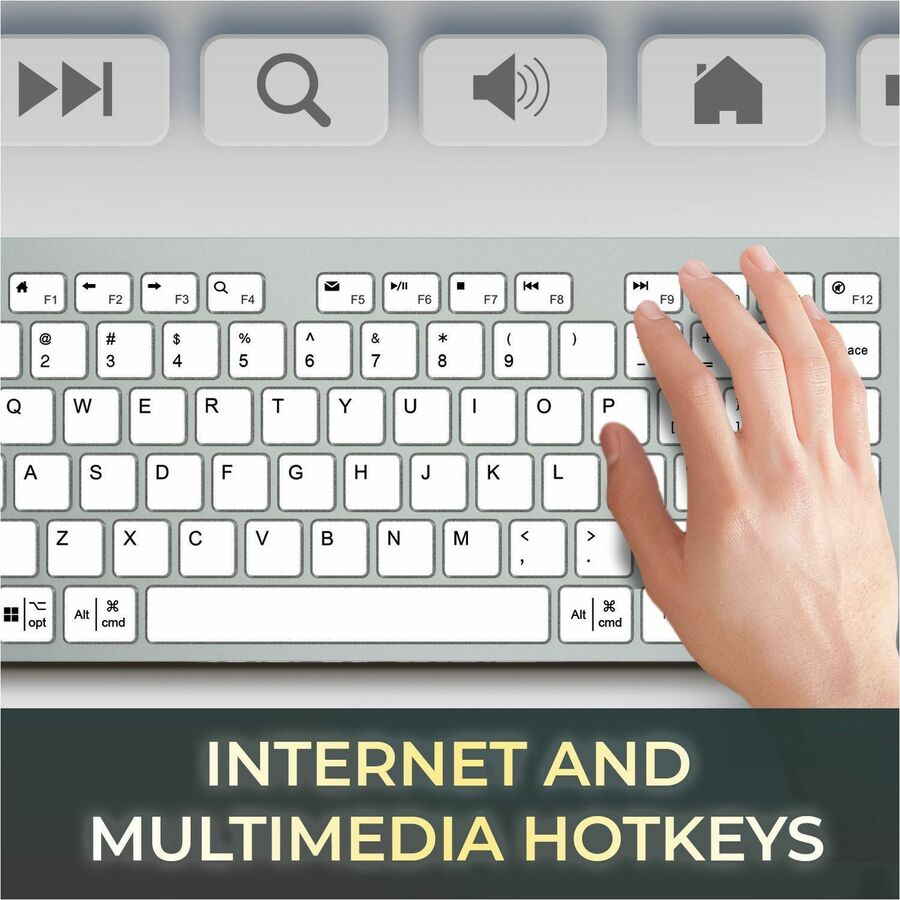 Alternate-Image5 Image for Adesso EasyTouch 730UW USB-C Multi OS Scissor Switch Keyboard With CoPilot AI Hotkey And USB-C, USB-A, 3.5mm Aux Ports
