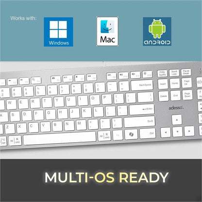 Alternate-Image4 Image for Adesso EasyTouch 730UW USB-C Multi OS Scissor Switch Keyboard With CoPilot AI Hotkey And USB-C, USB-A, 3.5mm Aux Ports