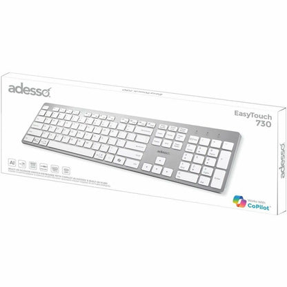 Alternate-Image8 Image for Adesso EasyTouch 730UW USB-C Multi OS Scissor Switch Keyboard With CoPilot AI Hotkey And USB-C, USB-A, 3.5mm Aux Ports