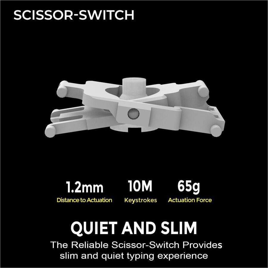 Alternate-Image1 Image for Adesso EasyTouch 730UW USB-C Multi OS Scissor Switch Keyboard With CoPilot AI Hotkey And USB-C, USB-A, 3.5mm Aux Ports