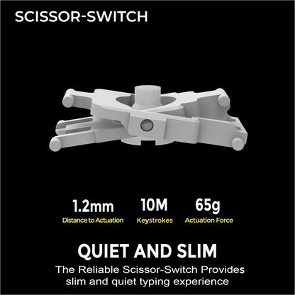 Alternate-Image1 Image for Adesso EasyTouch 730UW USB-C Multi OS Scissor Switch Keyboard With CoPilot AI Hotkey And USB-C, USB-A, 3.5mm Aux Ports