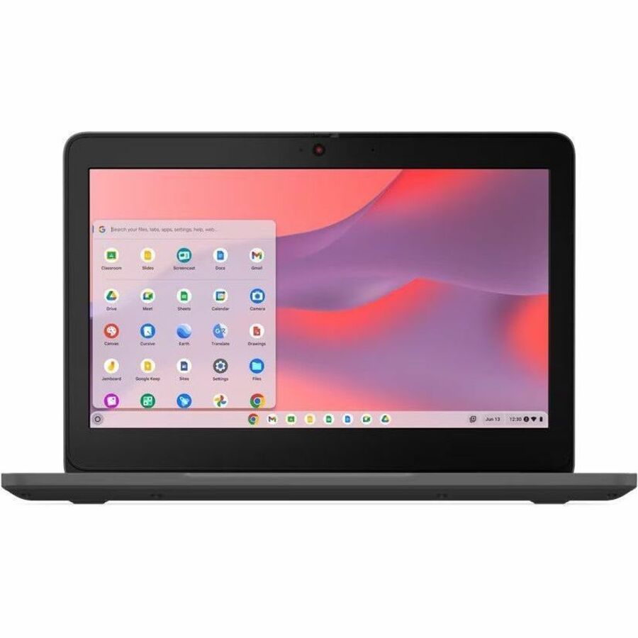 Front Image for Lenovo 100e Chromebook Gen 4 83G80002US 11.6" Chromebook - HD - 60 Hz - Intel N-Series N100 - 4 GB - 32 GB Flash Memory - English Keyboard - Graphite Gray