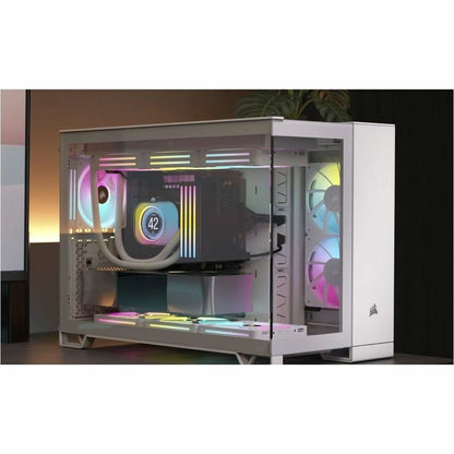 Alternate-Image6 Image for Corsair iCUE LINK 2500X RGB Micro ATX Dual Chamber PC Case - White