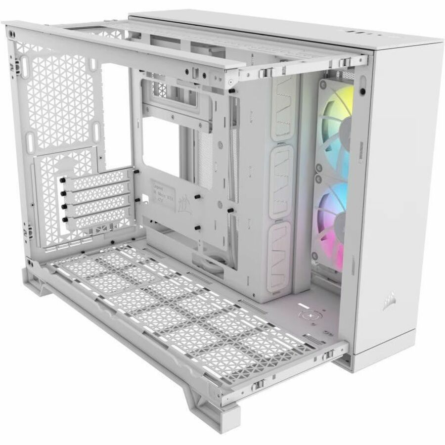 Alternate-Image1 Image for Corsair iCUE LINK 2500X RGB Micro ATX Dual Chamber PC Case - White