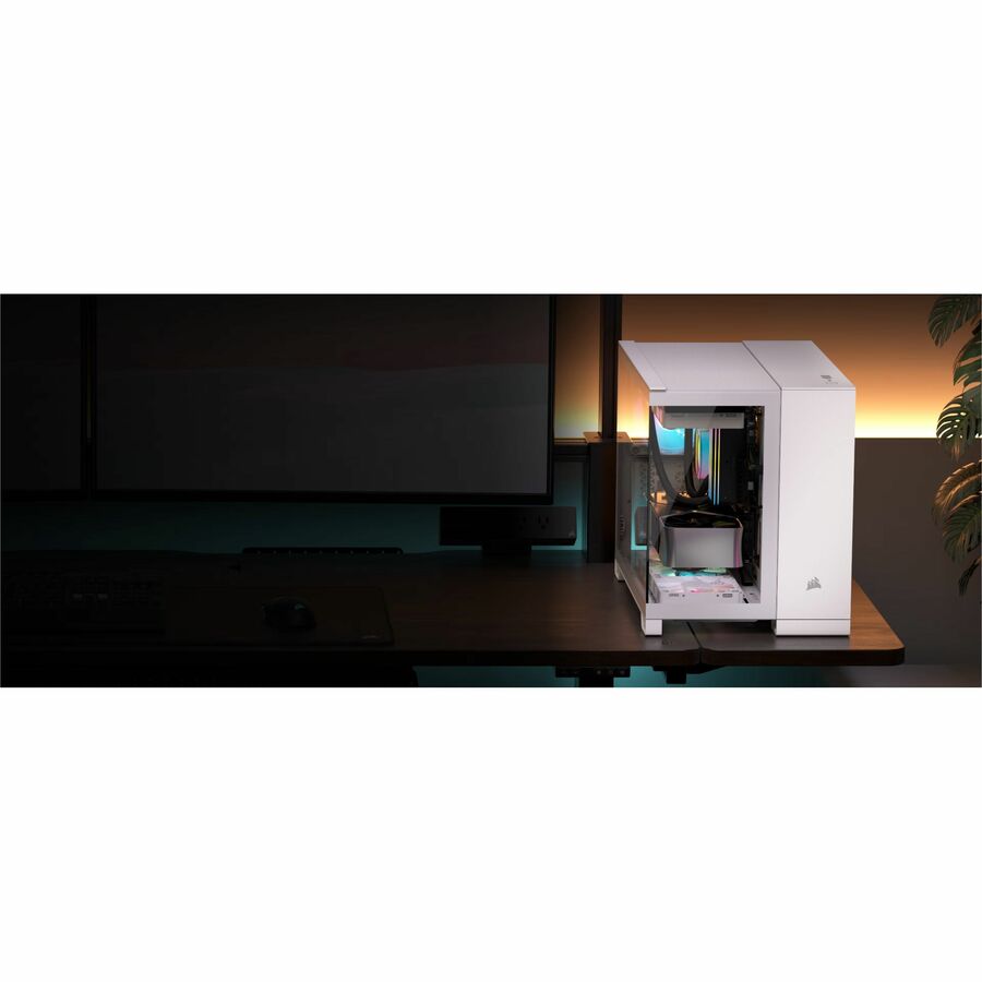Life-Style Image for Corsair iCUE LINK 2500X RGB Micro ATX Dual Chamber PC Case - White
