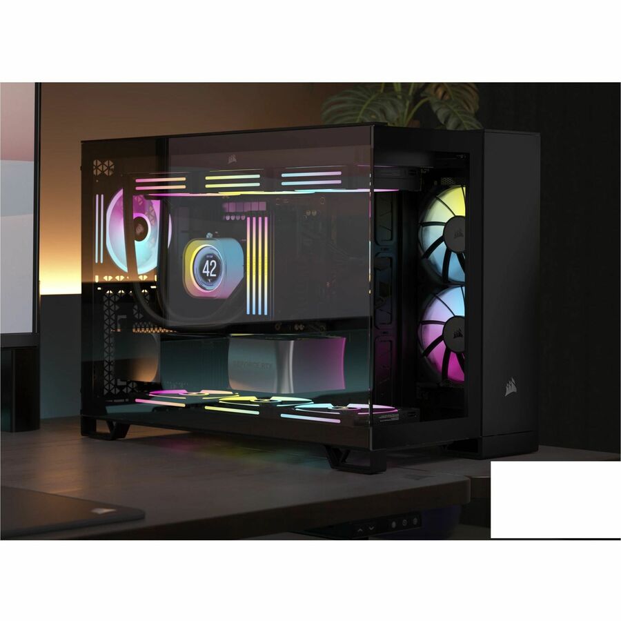 Alternate-Image1 Image for Corsair iCUE LINK 2500X RGB Micro ATX Dual Chamber PC Case - Black