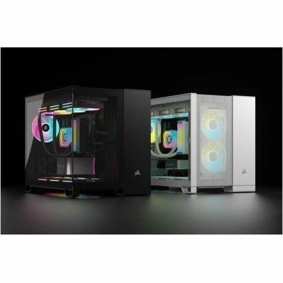 Alternate-Image6 Image for Corsair iCUE LINK 2500X RGB Micro ATX Dual Chamber PC Case - Black