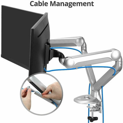 Alternate-Image6 Image for SIIG MTPRO Desk Mount Dual Gas Spring Monitor Arm - up to 32" Display - Max. Load 19.8 lbs - VESA 75 & 100mm