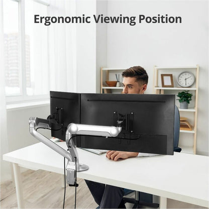 Alternate-Image3 Image for SIIG MTPRO Desk Mount Dual Gas Spring Monitor Arm - up to 32" Display - Max. Load 19.8 lbs - VESA 75 & 100mm