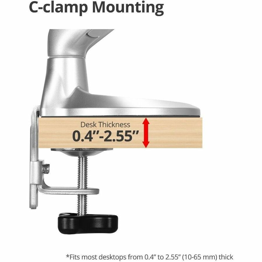 Alternate-Image7 Image for SIIG MTPRO Desk Mount Dual Gas Spring Monitor Arm - up to 32" Display - Max. Load 19.8 lbs - VESA 75 & 100mm