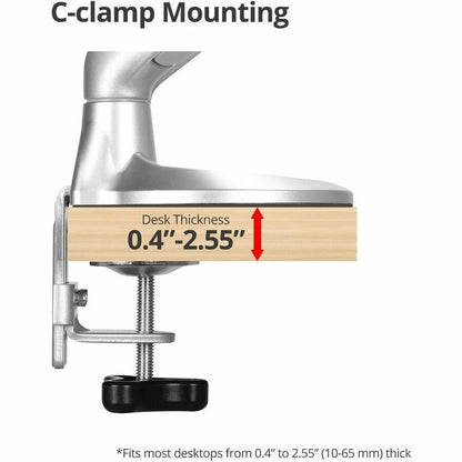 Alternate-Image7 Image for SIIG MTPRO Desk Mount Dual Gas Spring Monitor Arm - up to 32" Display - Max. Load 19.8 lbs - VESA 75 & 100mm