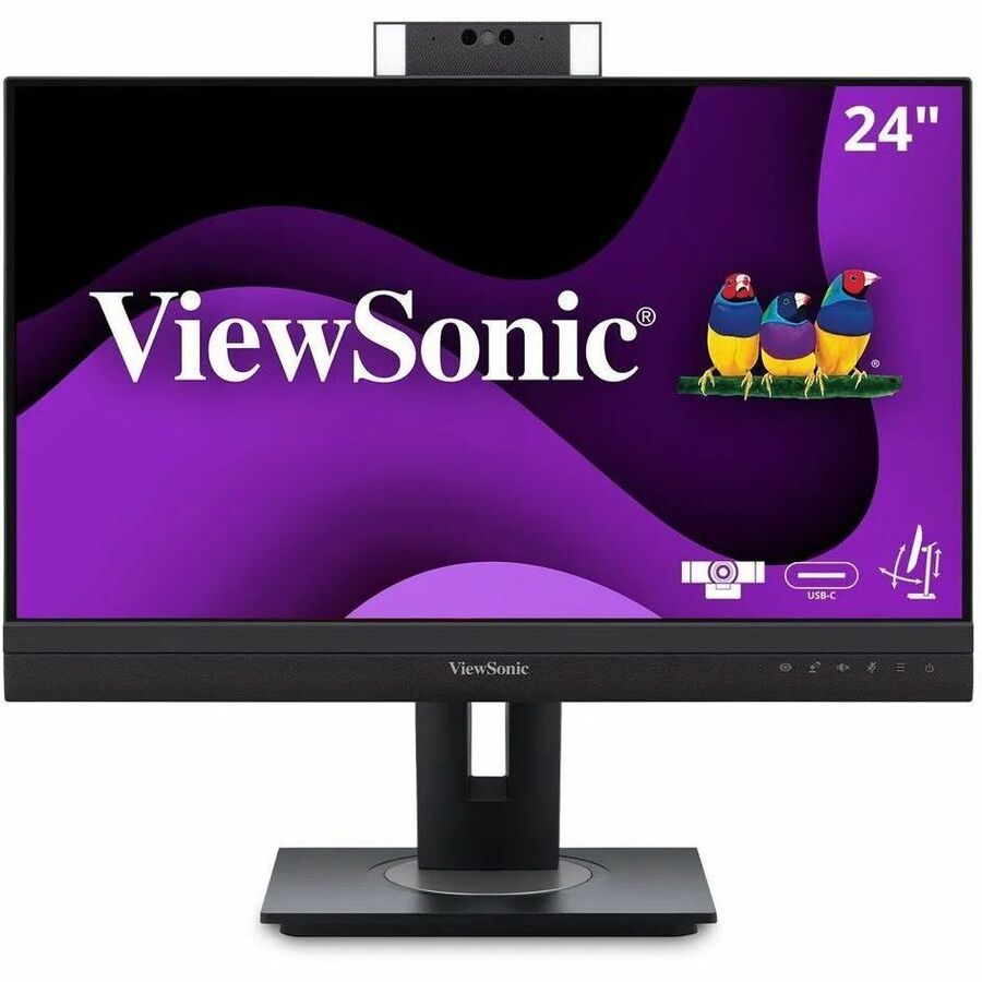Main Image for ViewSonic VG2457V 24 Inch 1080p Video Conference Docking Monitor with Windows Hello Compatible IR Webcam, Advanced Ergonomics, and 90W USB C for Home and Office