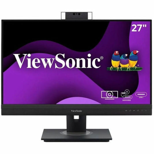 Main Image for ViewSonic VG2757V-2K 27 Inch 1440p Video Conference Docking Monitor with Windows Hello Compatible IR Webcam, Advanced Ergonomics, and 90W USB C for Home and Office
