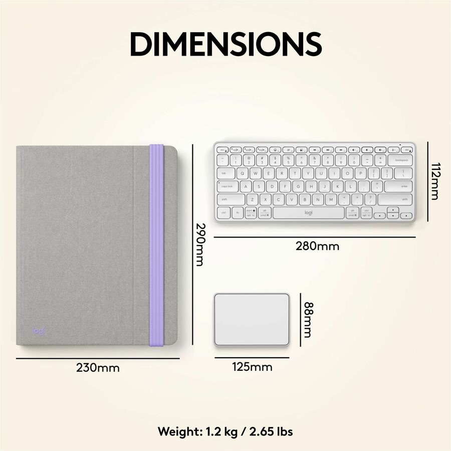 Alternate-Image7 Image for Logitech Casa Pop-Up Desk Work From Home Kit with Laptop Stand, for Laptop/MacBook (10" to 17"), Sand/Off-white