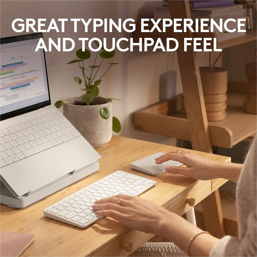 Alternate-Image4 Image for Logitech Casa Pop-Up Desk Work From Home Kit with Laptop Stand, for Laptop/MacBook (10" to 17"), Sand/Off-white