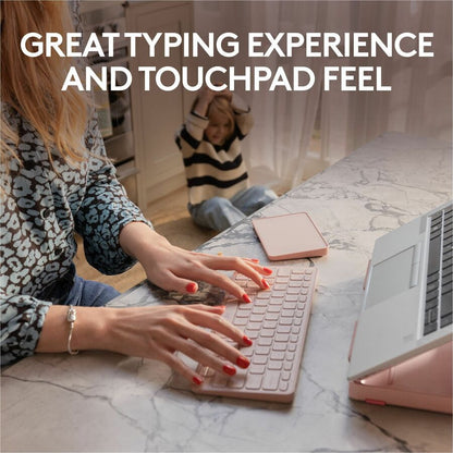 Alternate-Image4 Image for Logitech Casa Pop-Up Desk Work From Home Kit with Laptop Stand, for Laptop/MacBook (10" to 17"), Rose