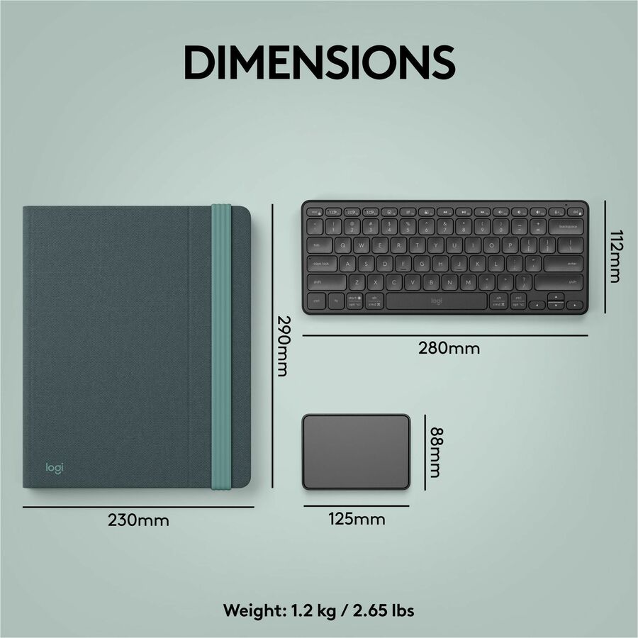 Alternate-Image7 Image for Logitech Casa Pop-Up Desk Work From Home Kit with Laptop Stand, for Laptop/MacBook (10" to 17"), Green/Graphite