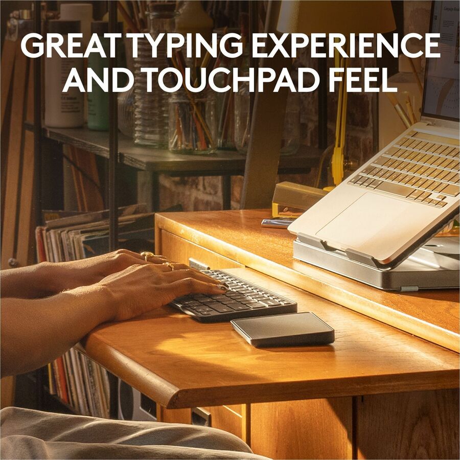Alternate-Image4 Image for Logitech Casa Pop-Up Desk Work From Home Kit with Laptop Stand, for Laptop/MacBook (10" to 17"), Green/Graphite