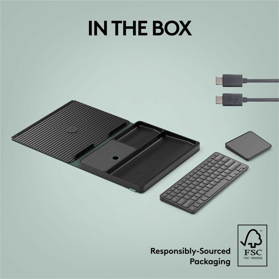 Alternate-Image6 Image for Logitech Casa Pop-Up Desk Work From Home Kit with Laptop Stand, for Laptop/MacBook (10" to 17"), Green/Graphite