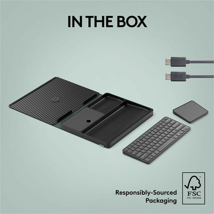 Alternate-Image6 Image for Logitech Casa Pop-Up Desk Work From Home Kit with Laptop Stand, for Laptop/MacBook (10" to 17"), Green/Graphite