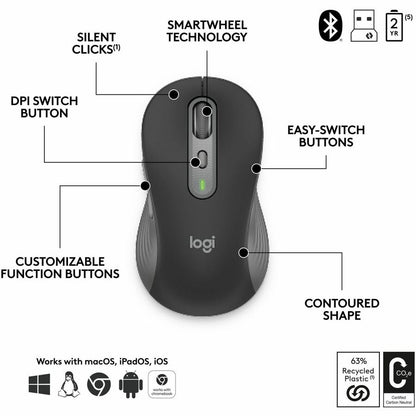Alternate-Image6 Image for Logitech Signature Slim MK955 for Business Wireless Keyboard and Mouse Combo, Quiet Typing, Secure Receiver - Graphite