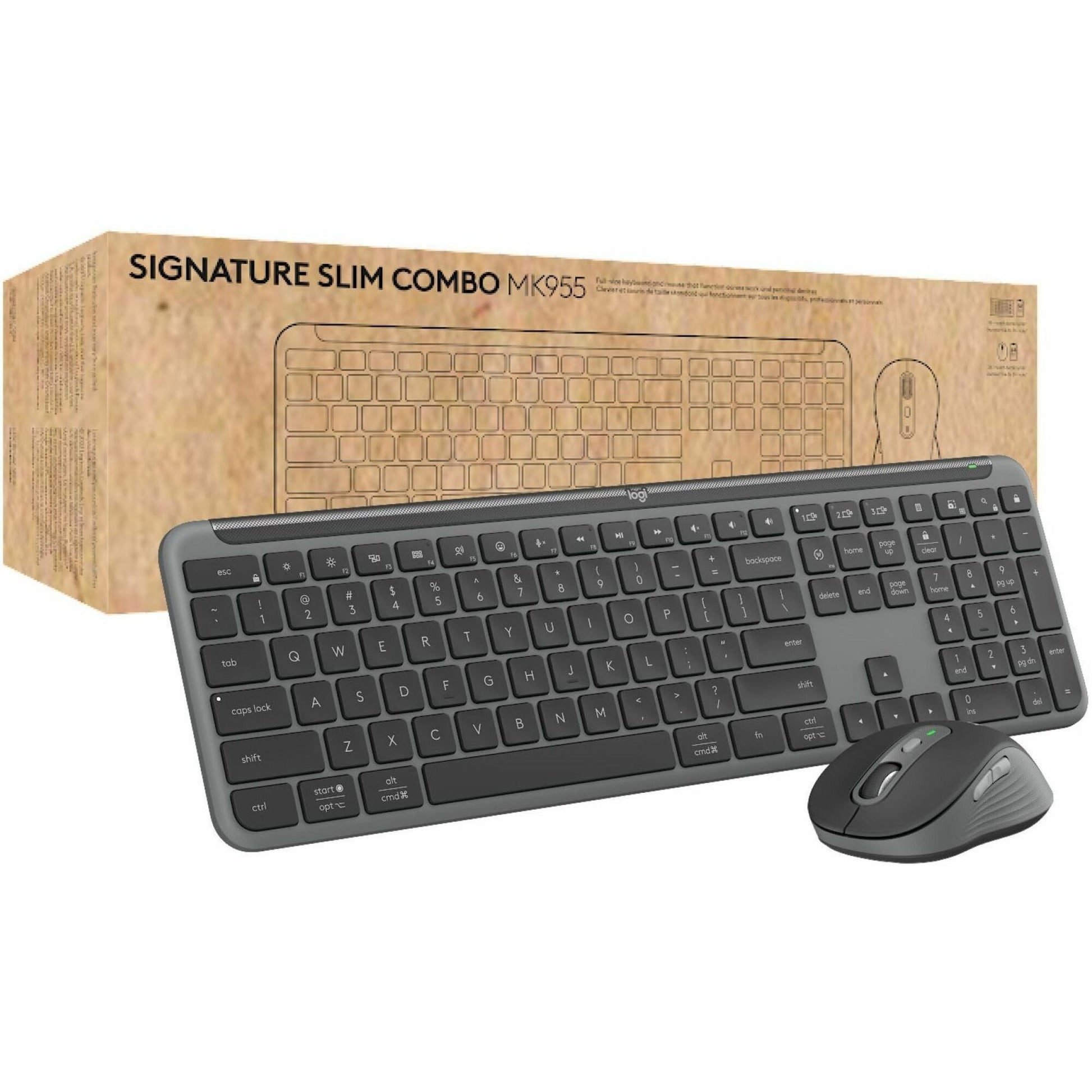 Main Image for Logitech Signature Slim MK955 for Business Wireless Keyboard and Mouse Combo, Quiet Typing, Secure Receiver - Graphite