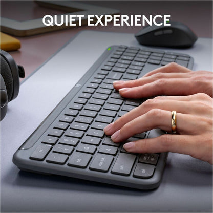 Alternate-Image5 Image for Logitech MK955 Signature Slim Wireless Keyboard and Mouse Combo, For Larger Hands, Quiet Typing and Clicking, Graphite