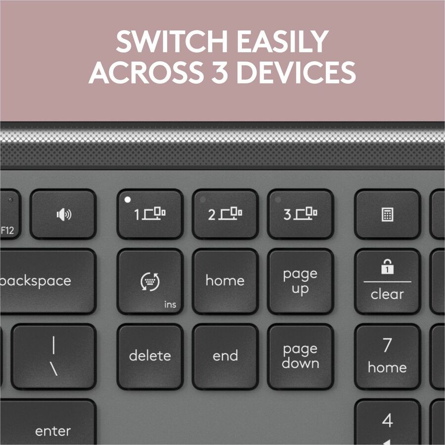 Alternate-Image6 Image for Logitech MK955 Signature Slim Wireless Keyboard and Mouse Combo, For Larger Hands, Quiet Typing and Clicking, Graphite