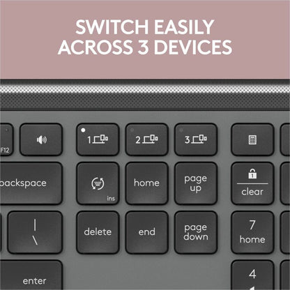Alternate-Image6 Image for Logitech MK955 Signature Slim Wireless Keyboard and Mouse Combo, For Larger Hands, Quiet Typing and Clicking, Graphite