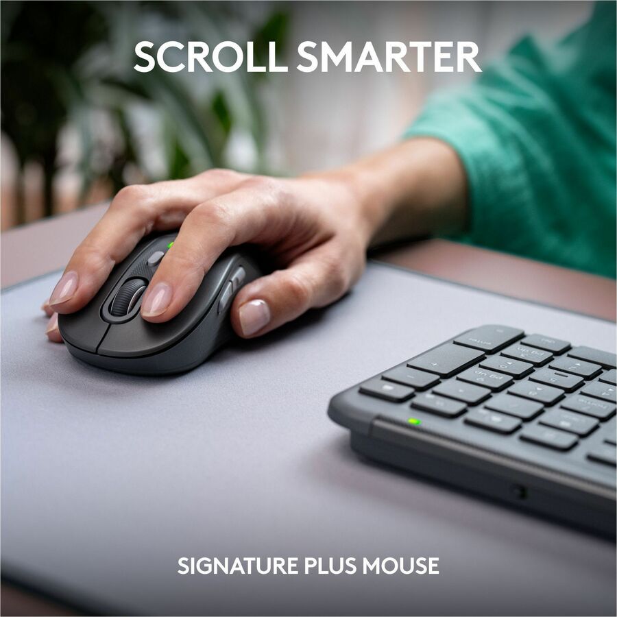 Alternate-Image7 Image for Logitech MK955 Signature Slim Wireless Keyboard and Mouse Combo, For Larger Hands, Quiet Typing and Clicking, Graphite