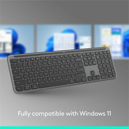 Alternate-Image10 Image for Logitech Signature Slim K950 Wireless Keyboard, Sleek Design, Quiet Typing, Bluetooth, Multi-OS, Graphite