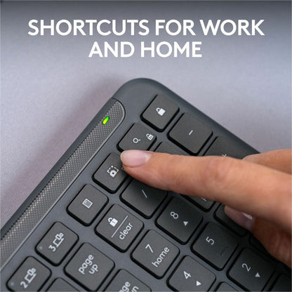 Alternate-Image7 Image for Logitech Signature Slim K950 Wireless Keyboard, Sleek Design, Quiet Typing, Bluetooth, Multi-OS, Graphite
