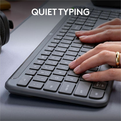Alternate-Image5 Image for Logitech Signature Slim K950 Wireless Keyboard, Sleek Design, Quiet Typing, Bluetooth, Multi-OS, Graphite