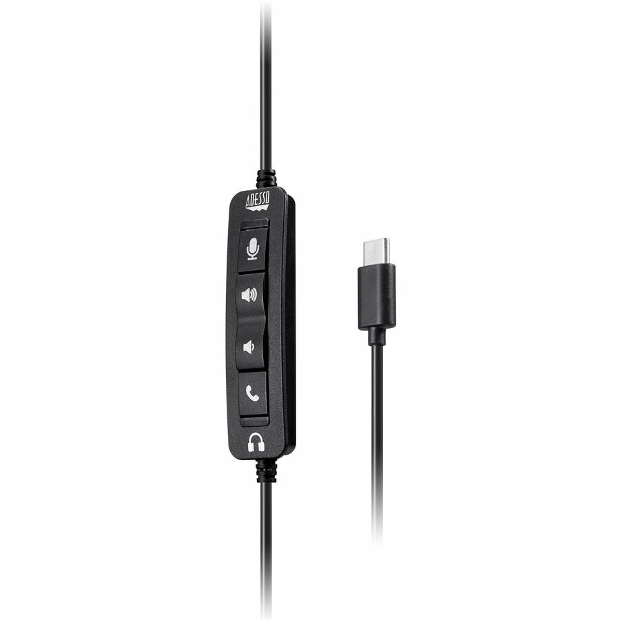 Alternate-Image4 Image for Adesso Headset with Push to talk, Volume +/-, Answer/End Call Controls