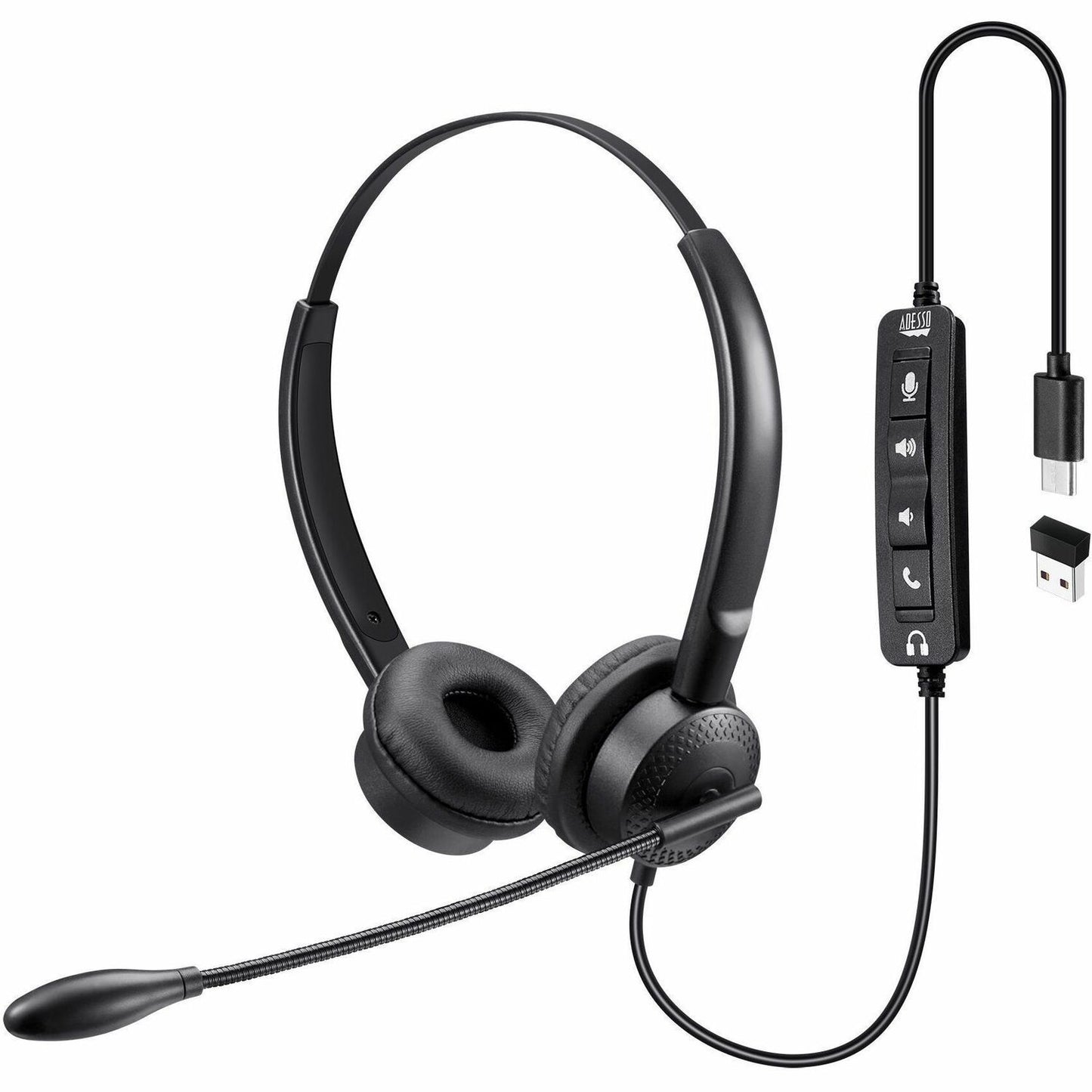 Main Image for Adesso Headset with Push to talk, Volume +/-, Answer/End Call Controls