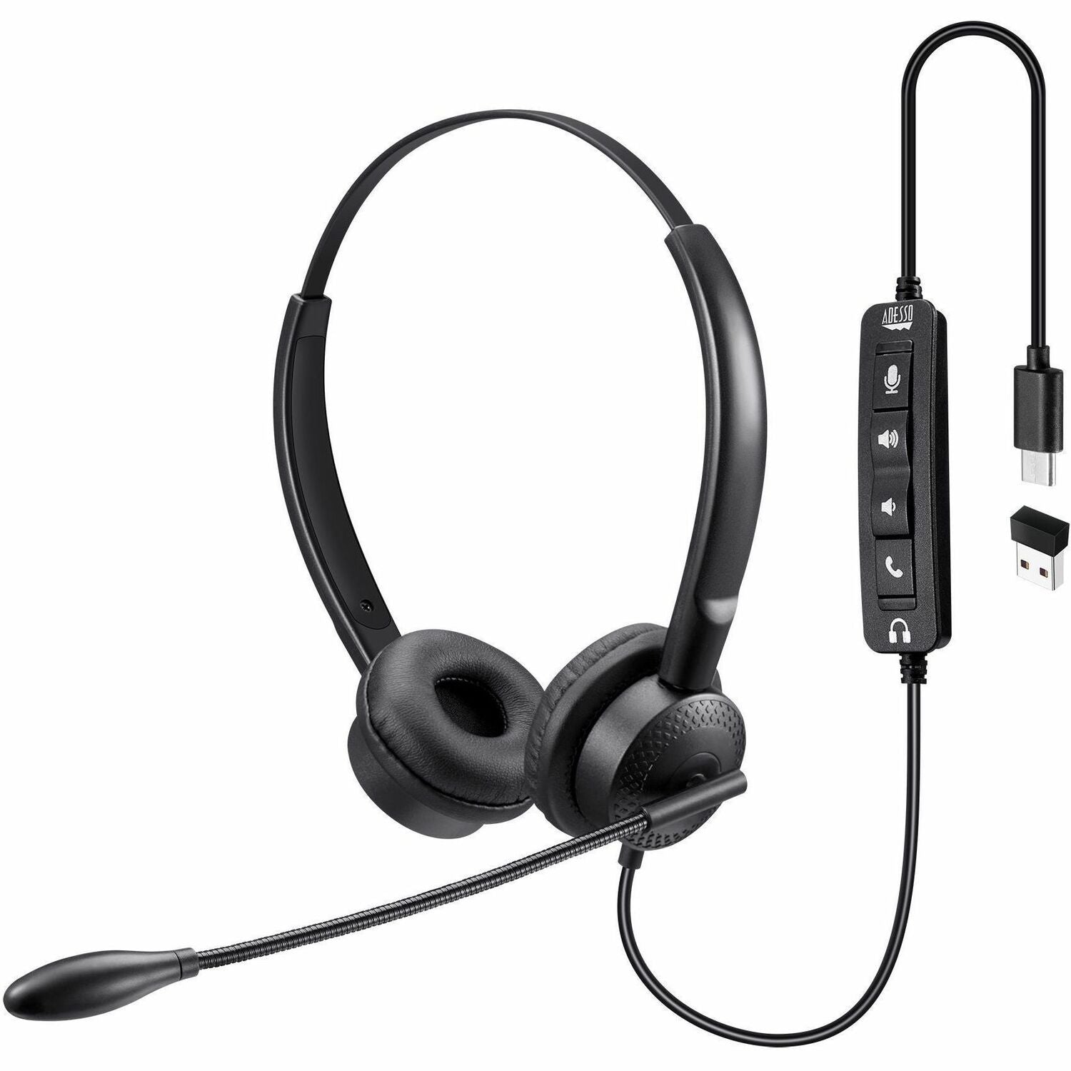 Main Image for Adesso Headset with Push to talk, Volume +/-, Answer/End Call Controls