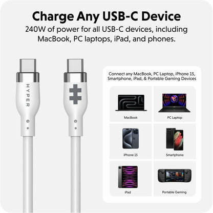 Alternate-Image6 Image for Targus HyperJuice 240W Silicone USB-C to USB-C Cable (3ft/1m) - White