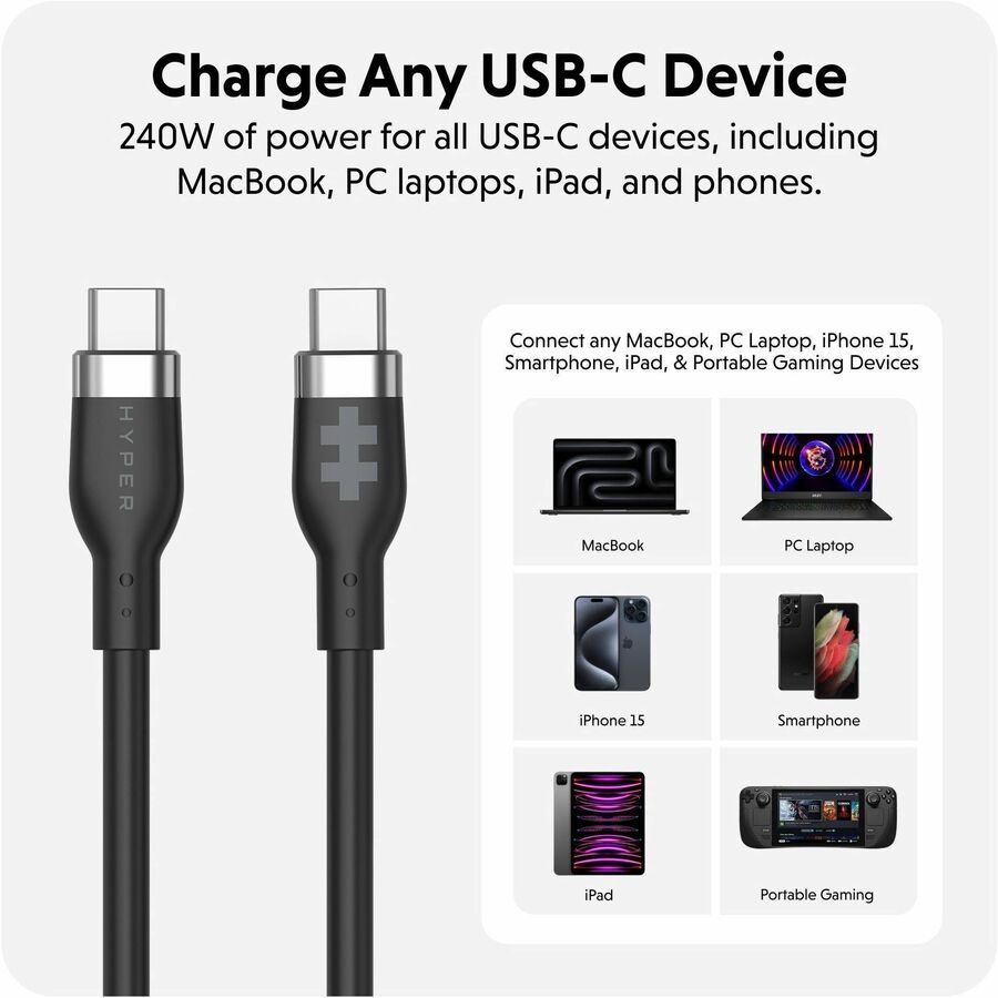 Alternate-Image6 Image for Targus HyperJuice 240W Silicone USB-C to USB-C Cable (3ft/1m) - Black