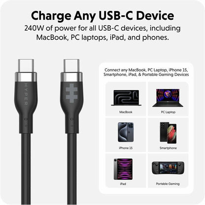 Alternate-Image6 Image for Targus HyperJuice 240W Silicone USB-C to USB-C Cable (3ft/1m) - Black