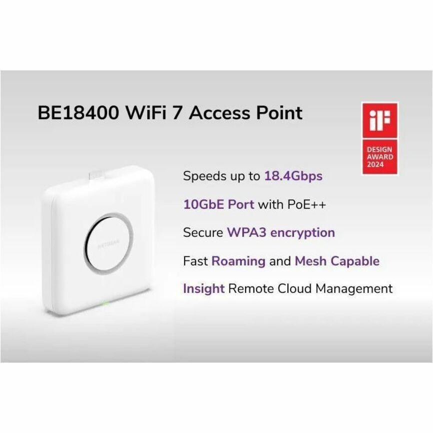 Alternate-Image1 Image for Netgear WBE750 Tri Band Wi-Fi 7 IEEE 802.11 a/b/g/n/ac/ax/be 18.40 Gbit/s Wireless Access Point