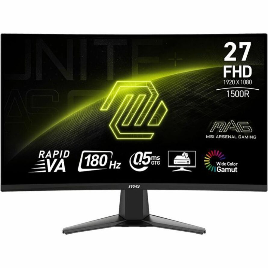 Front Image for MSI MAG 27C6F 27" Class Full HD Curved Screen Gaming LED Monitor - 16:9 - Black