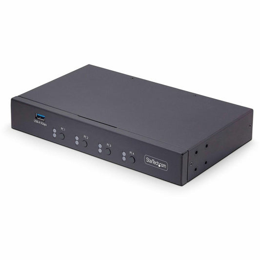 Main Image for StarTech.com 4-Port KM Switch w/ Mouse Switching, USB 3.0 Keyboard/Mouse Switcher for 4 Computers, 3.5mm and USB Audio, TAA Compliant