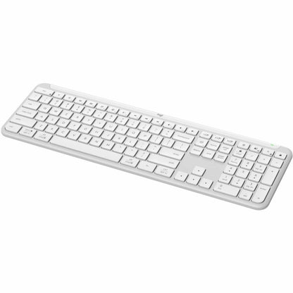 Left Image for Logitech Signature Slim K950 Wireless Keyboard, Sleek Design, Switch Typing Between Devices, Quiet Typing, Off-white