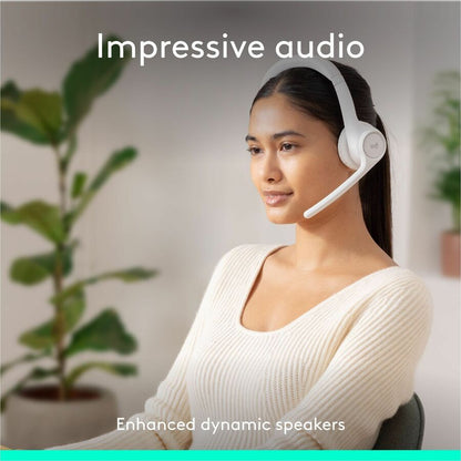 Alternate-Image5 Image for Logitech Zone 300 Wireless Bluetooth Headset With Noise-Canceling Microphone, Compatible with Windows, Mac, Chrome, Linux, iOS, iPadOS, Android - Off-white