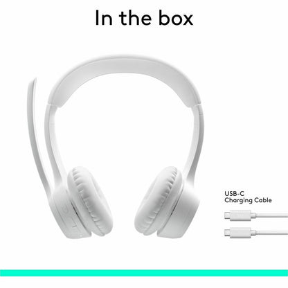 Alternate-Image1 Image for Logitech Zone 300 Wireless Bluetooth Headset With Noise-Canceling Microphone, Compatible with Windows, Mac, Chrome, Linux, iOS, iPadOS, Android - Off-white