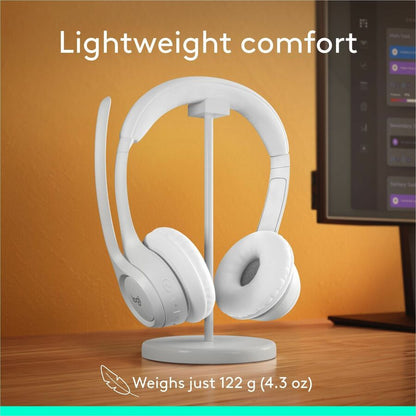 Alternate-Image8 Image for Logitech Zone 300 Wireless Bluetooth Headset With Noise-Canceling Microphone, Compatible with Windows, Mac, Chrome, Linux, iOS, iPadOS, Android - Off-white