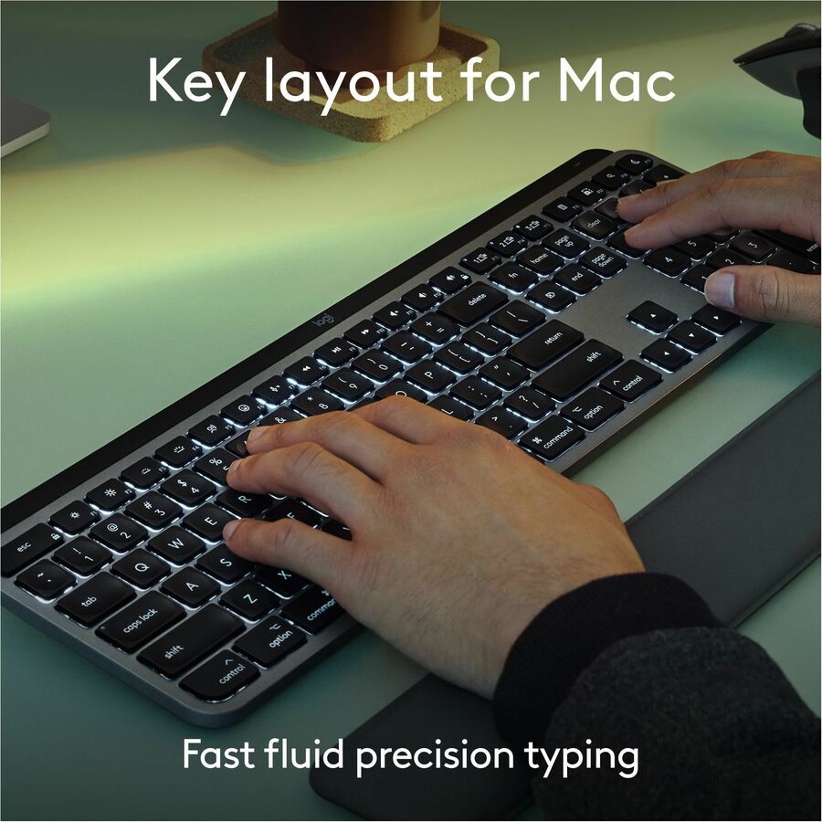 Alternate-Image1 Image for Logitech MX Keys S for Mac, Wireless Keyboard, Fluid, Precise Laptop-Like Typing, Programmable Keys, Backlit, Bluetooth, Space Grey