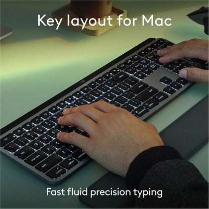 Alternate-Image1 Image for Logitech MX Keys S for Mac, Wireless Keyboard, Fluid, Precise Laptop-Like Typing, Programmable Keys, Backlit, Bluetooth, Space Grey